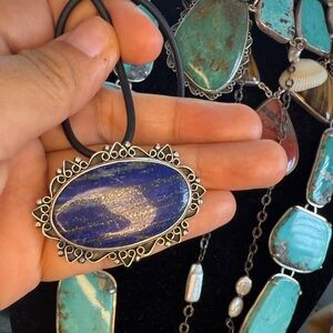 Sterling & Lapiz Pendant